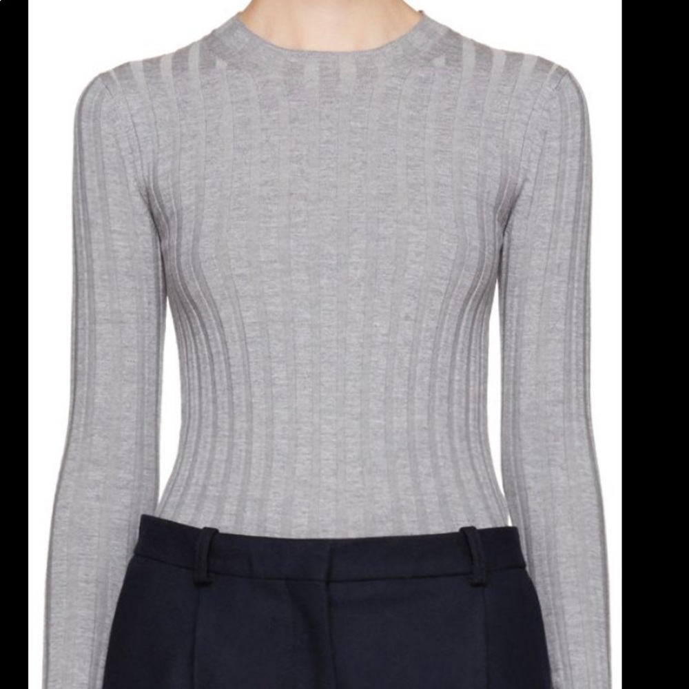 Acne Studio Grey Rib Knit Top